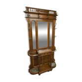 Napoleon III wardrobe in walnut, late 19th century, 3 mirrors, marble.