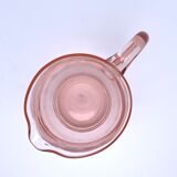 Rounded pink glass decanter