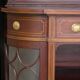 Elegant console by waring & gillow ltd, in mahogany veneer.