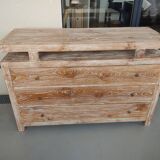 Commode en bois cérusé