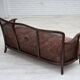 1950s, Danish 3-seater sofa, salmon/pink velour, furniture mesh.