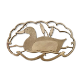 Vintage silver duck trivet