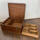 Boîte de rangement vintage en bois 1900s