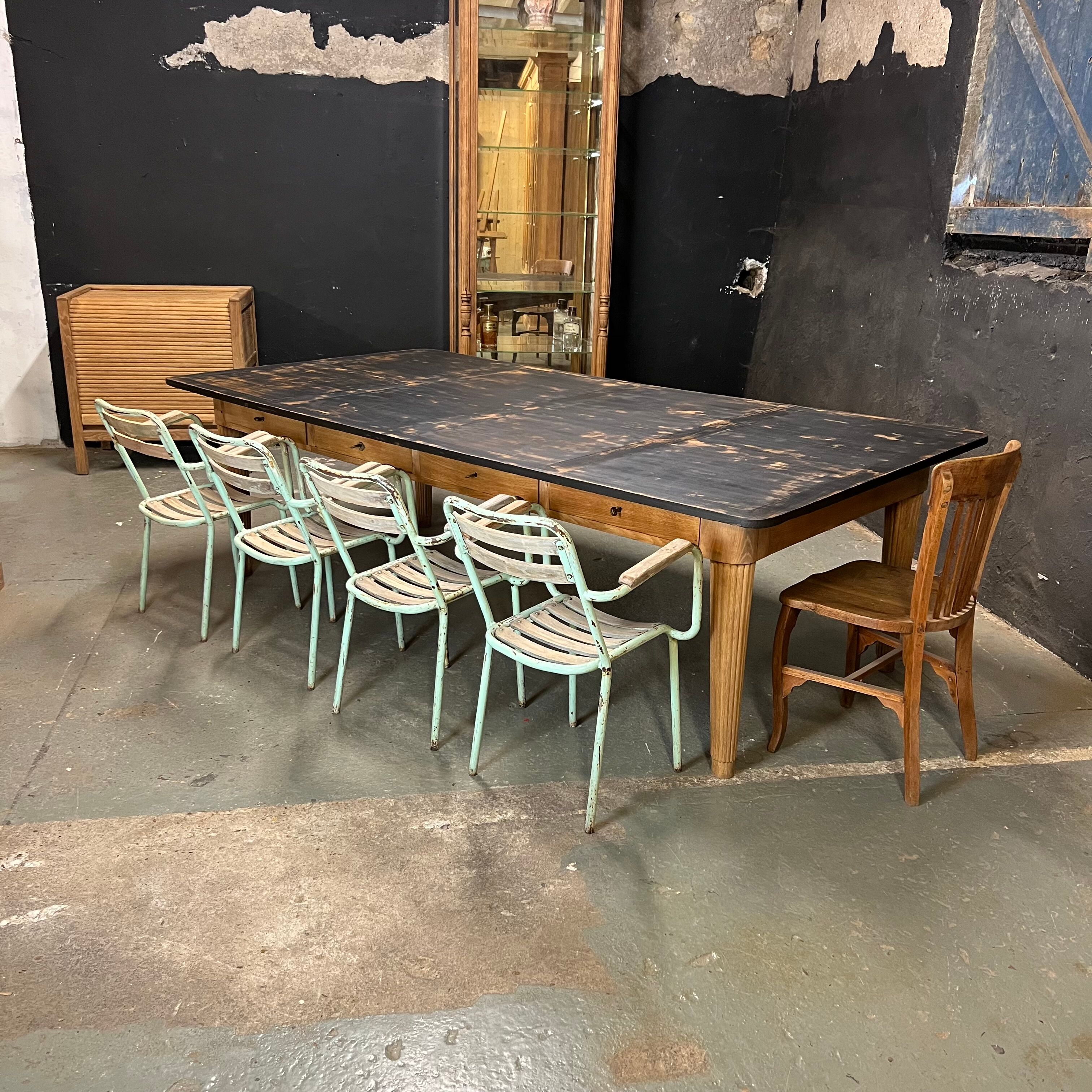 Old oak bookcase table 8 drawers