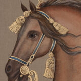 Painted canvas representing a horse, contemporary work