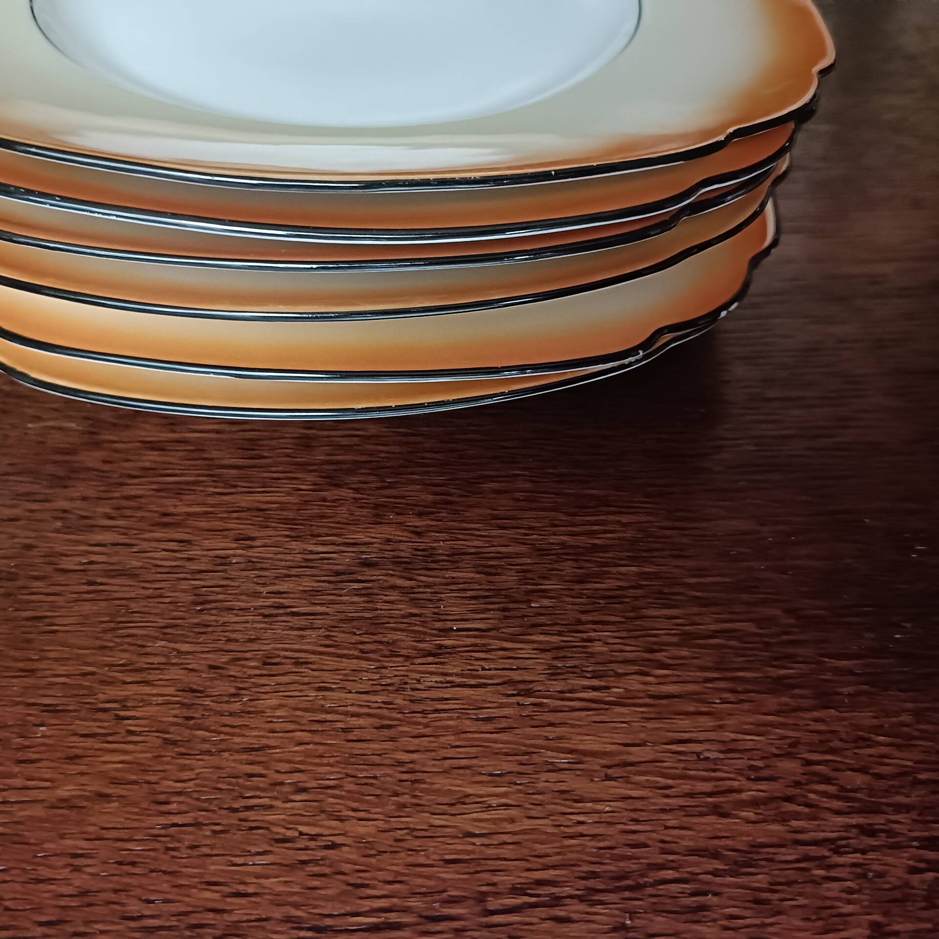 Orange porcelain dessert plates