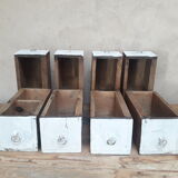 Lot de 8 tiroirs d'atelier avec poignées en bronze