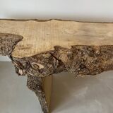 Raw wood bench