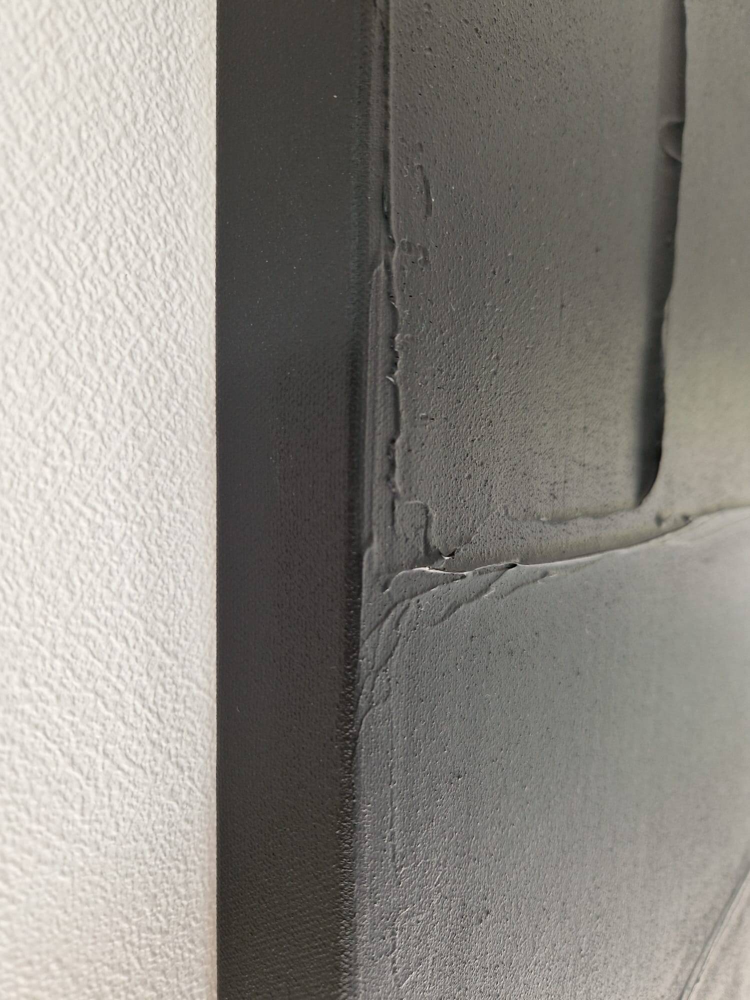 Minimalist monochrome abstract painting in black