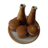 Superb service to condiments modernist style, pottery La Colombe. '60'