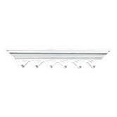 Vintage French White Shabby Chic 6 Peg Coat Rack With Shelf Cut Out Detail