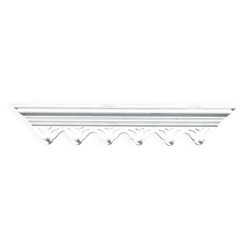Vintage French White Shabby Chic 6 Peg Coat Rack With Shelf Cut Out Detail