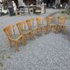 6 bistro chairs in solid oak, 1920s