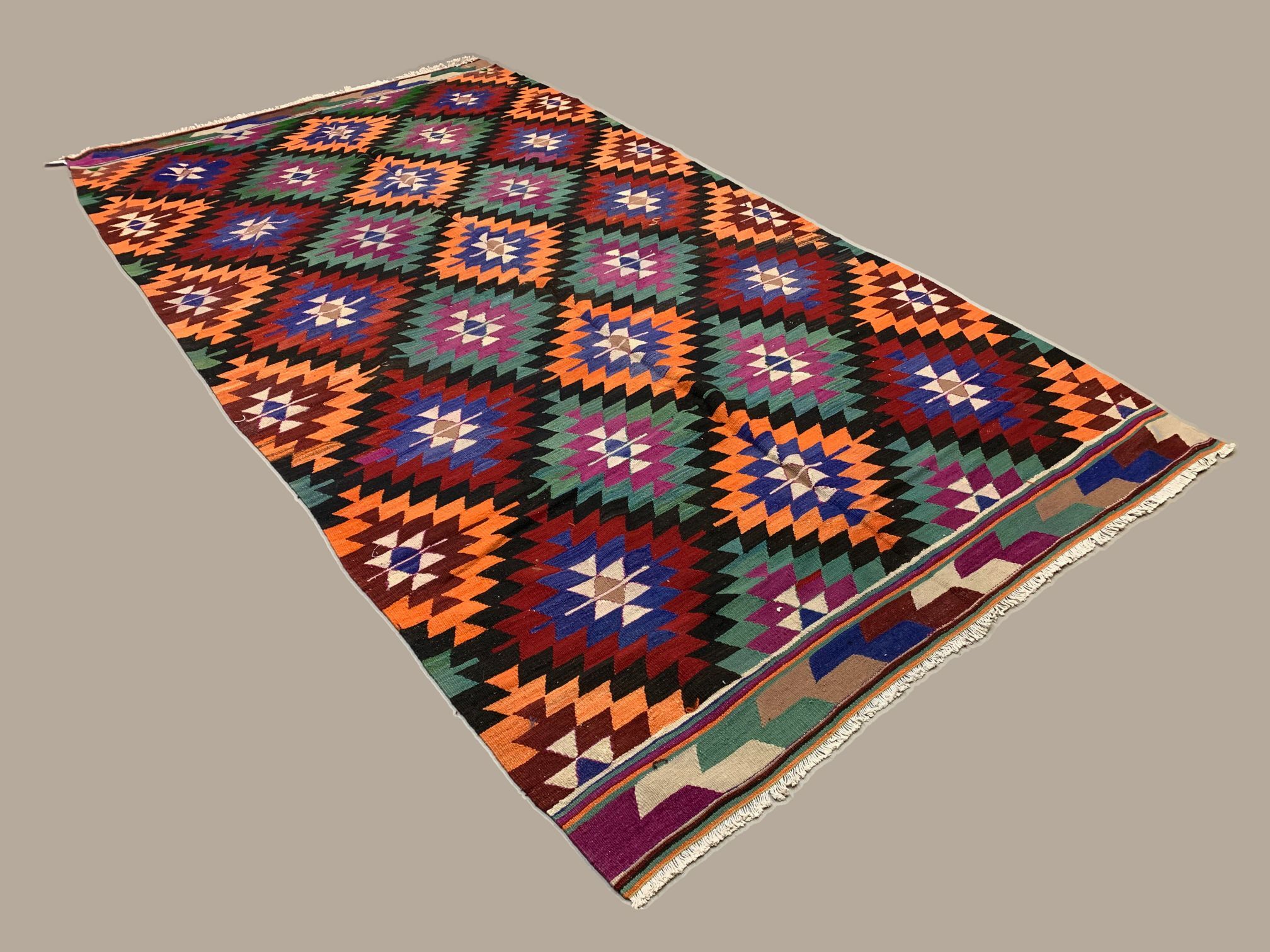 Turkish kilim rug 340x188 cm wool