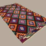 Turkish kilim rug 340x188 cm wool