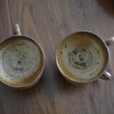 Set of 4 signed sandstone cups