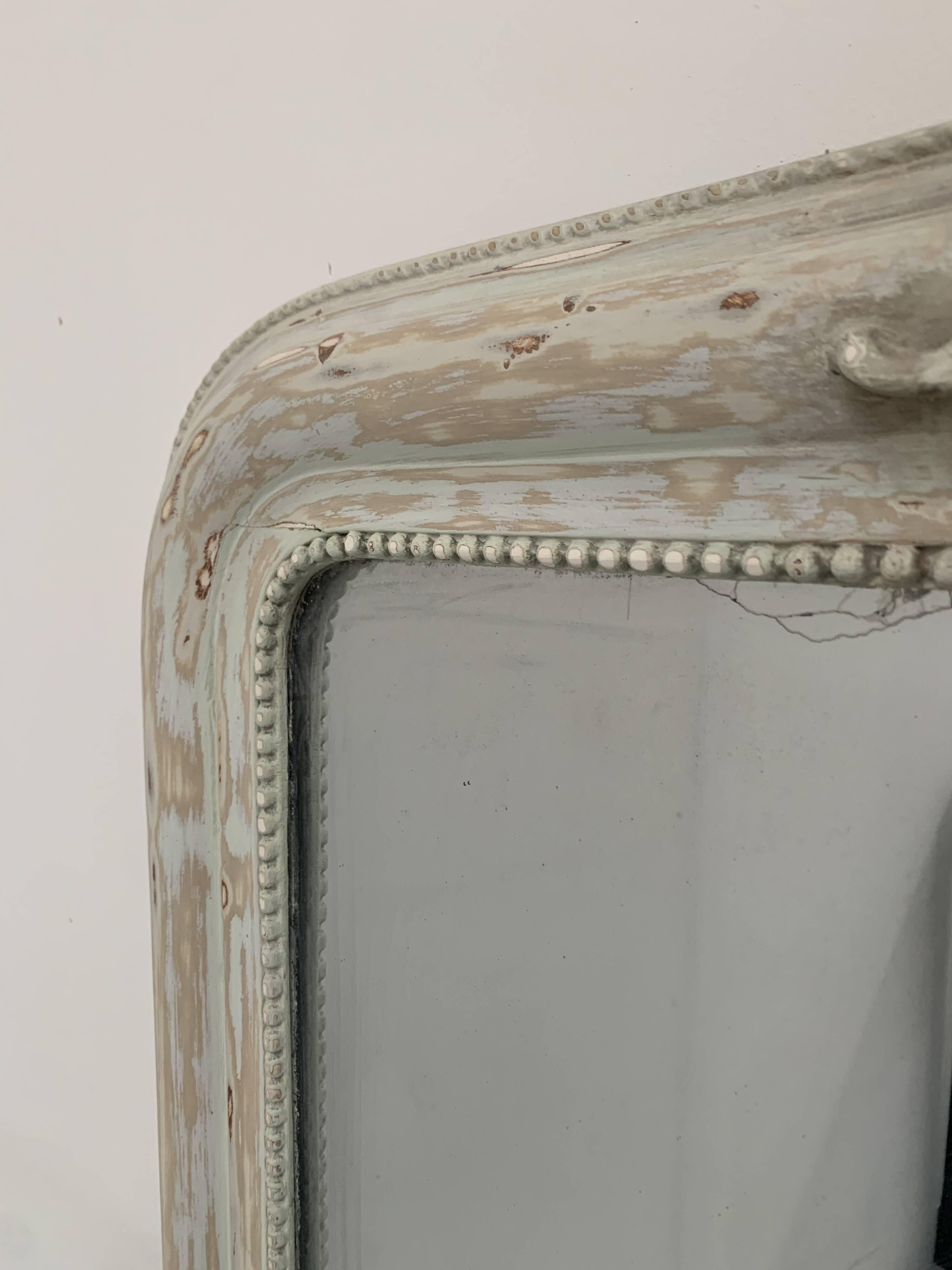 Louis XV style mirror in wood and patinated stucco, 19th century