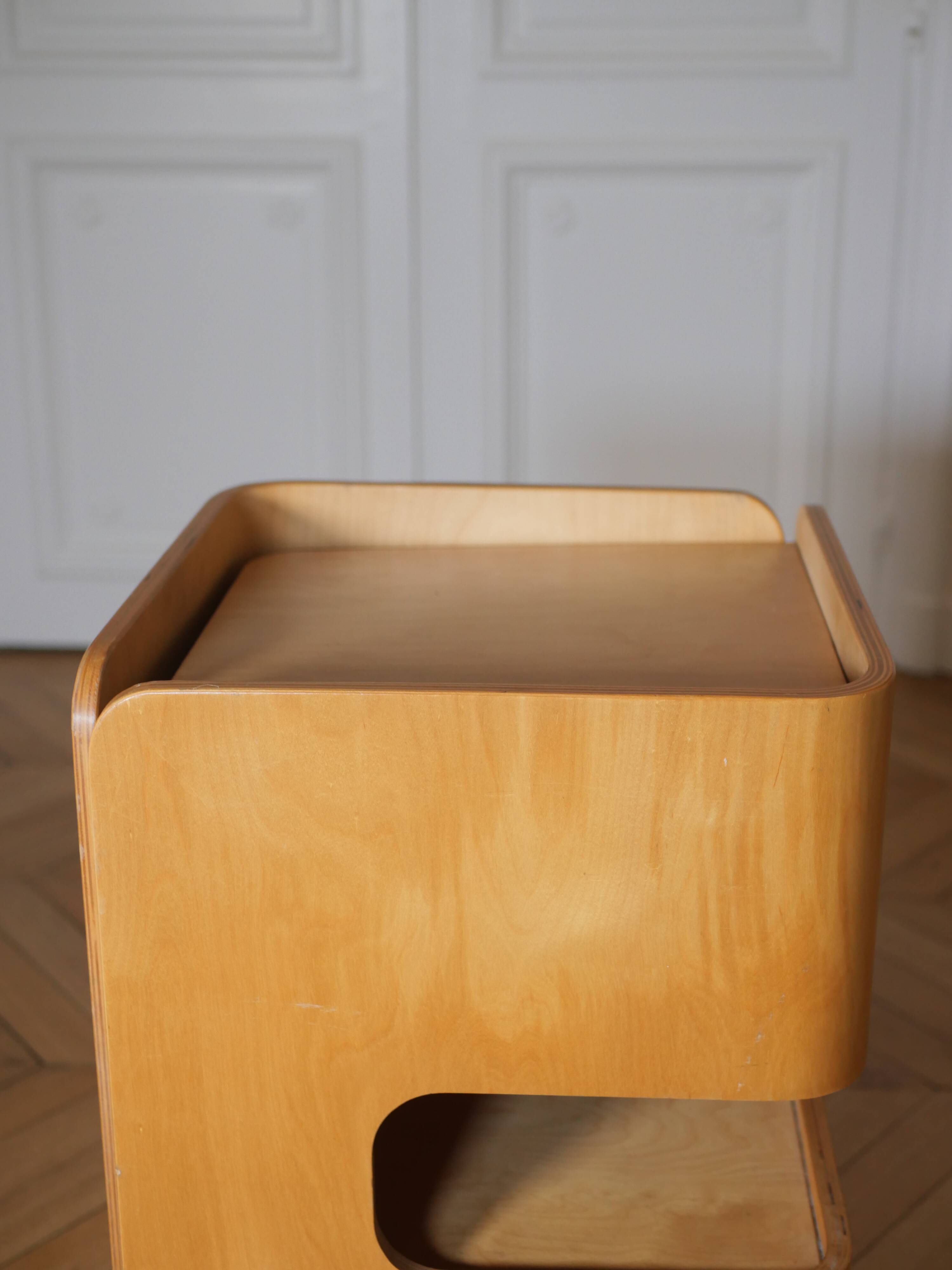 90s laminated wood folding storage unit