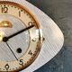 Clock formica wall clock vintage silent 50s "FFR Morbier gray white"