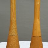 Paire massues de gymnastique en bois vintage 1950's
