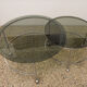 Two-tier swivel coffee table in chromed steel and crystal, 1970s