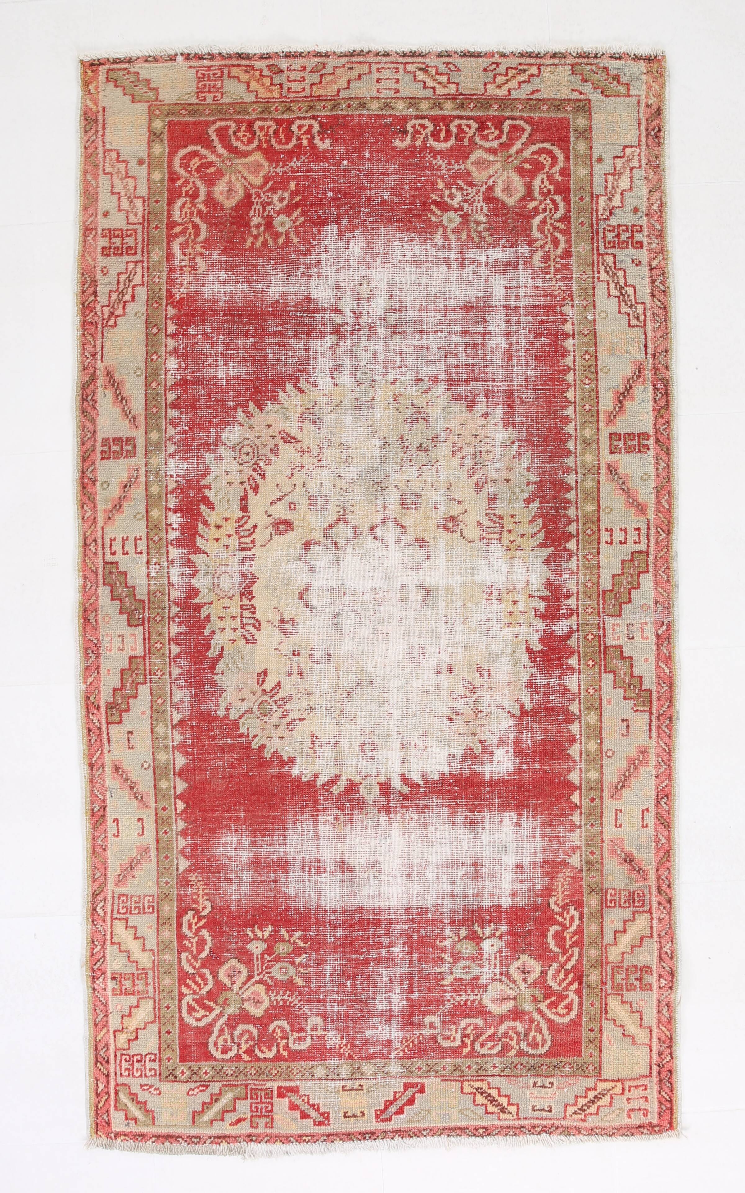3x6 red and beige turkish rug