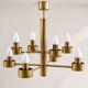 Eight-light chandelier in solid brass by Gaetano Sciolari, Italy, year