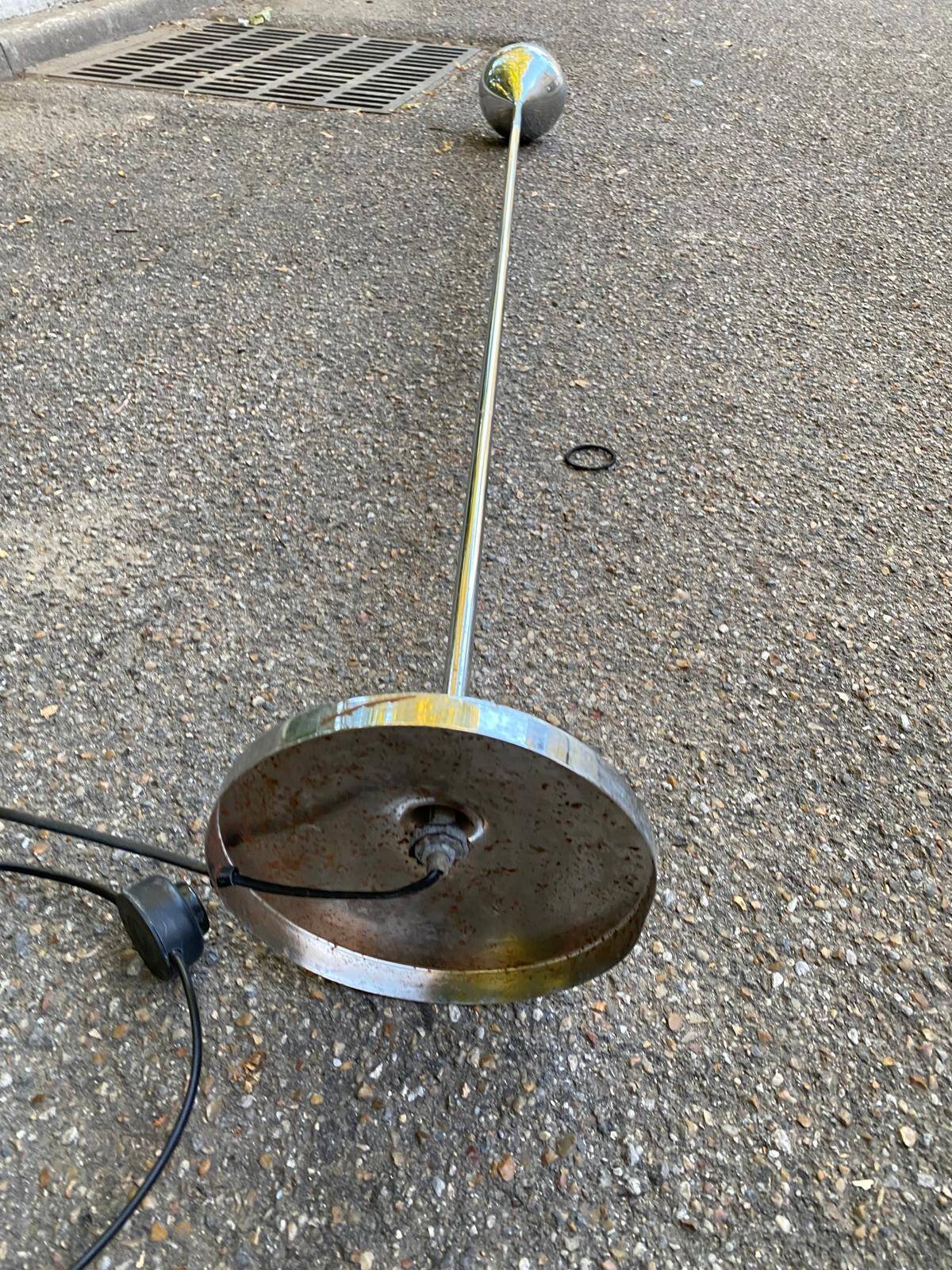 Vintage Chrome Floor Lamp in the Style of Reggiani Guzzini 1970s/80s