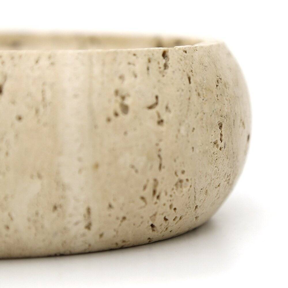 Bol en travertin ou plateau à pièces, années 1970