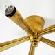 Original small mid-century modern brass Sputnik ceiling lamp with five arms