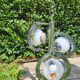 Pendant lamp, chandelier, chrome and Murano glass, Mazzega, Italy, 1960-70