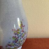 Grand vase bleu à fleurs pastels
