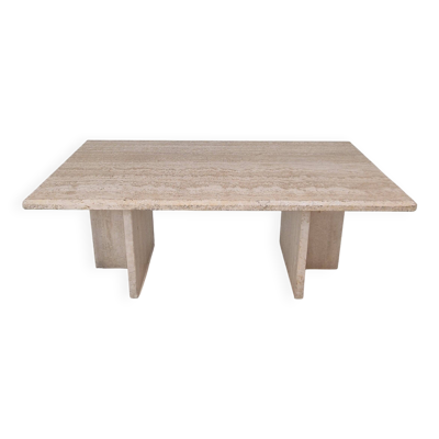 Rectangle Travertine Coffee or Side Table, Italy 1980's