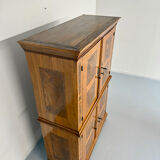 Antique 19th century Biedermeier art deco chest of drawers in walnut with wrought iron locks