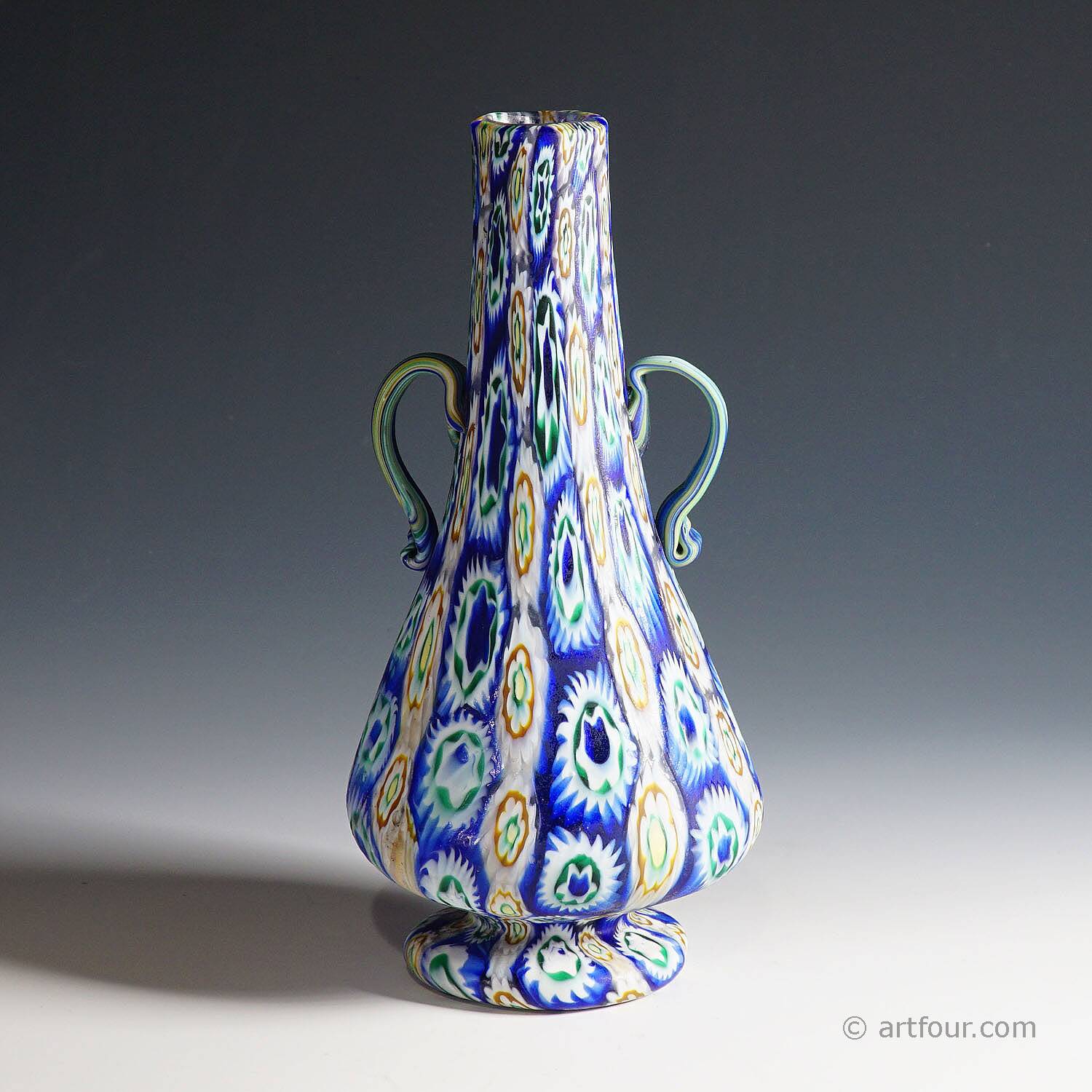 Vase Vetreria Fratelli Toso Millefiori Murrine, Murano early 20th century