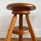 Pair of solid wood screw stools