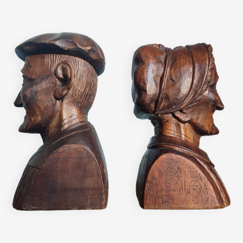 Serre livre en bois sculpté vintage