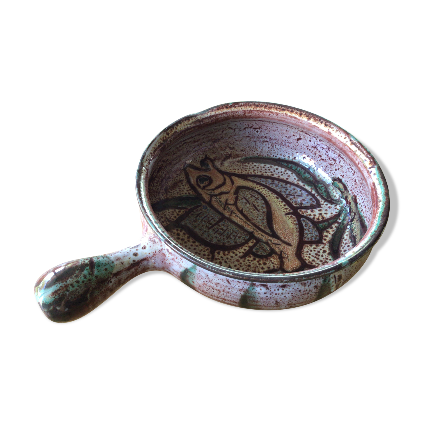 Skill pan Vallauris fish decoration