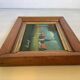 Small landscape painting, oil on panel, signed