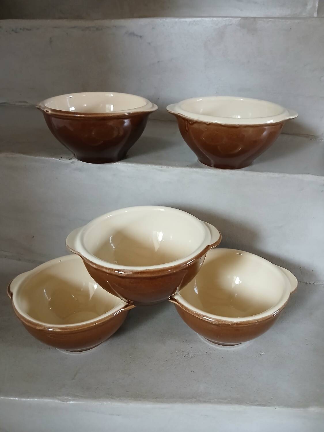 5 antique ear bowls Émile Henry