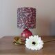 Vintage pink ceramic table lamp, Liberty flower lampshade