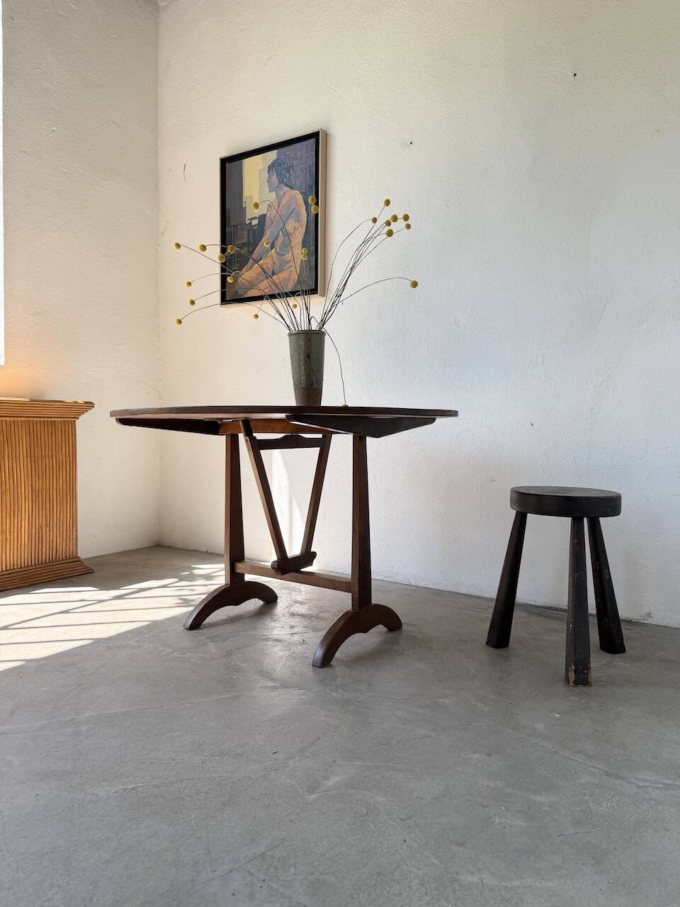 1950s oak winegrower's table