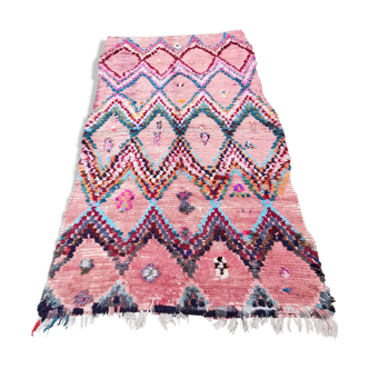 Boujad boho berbere carpet in wool and handmade cotton 225x130 cm