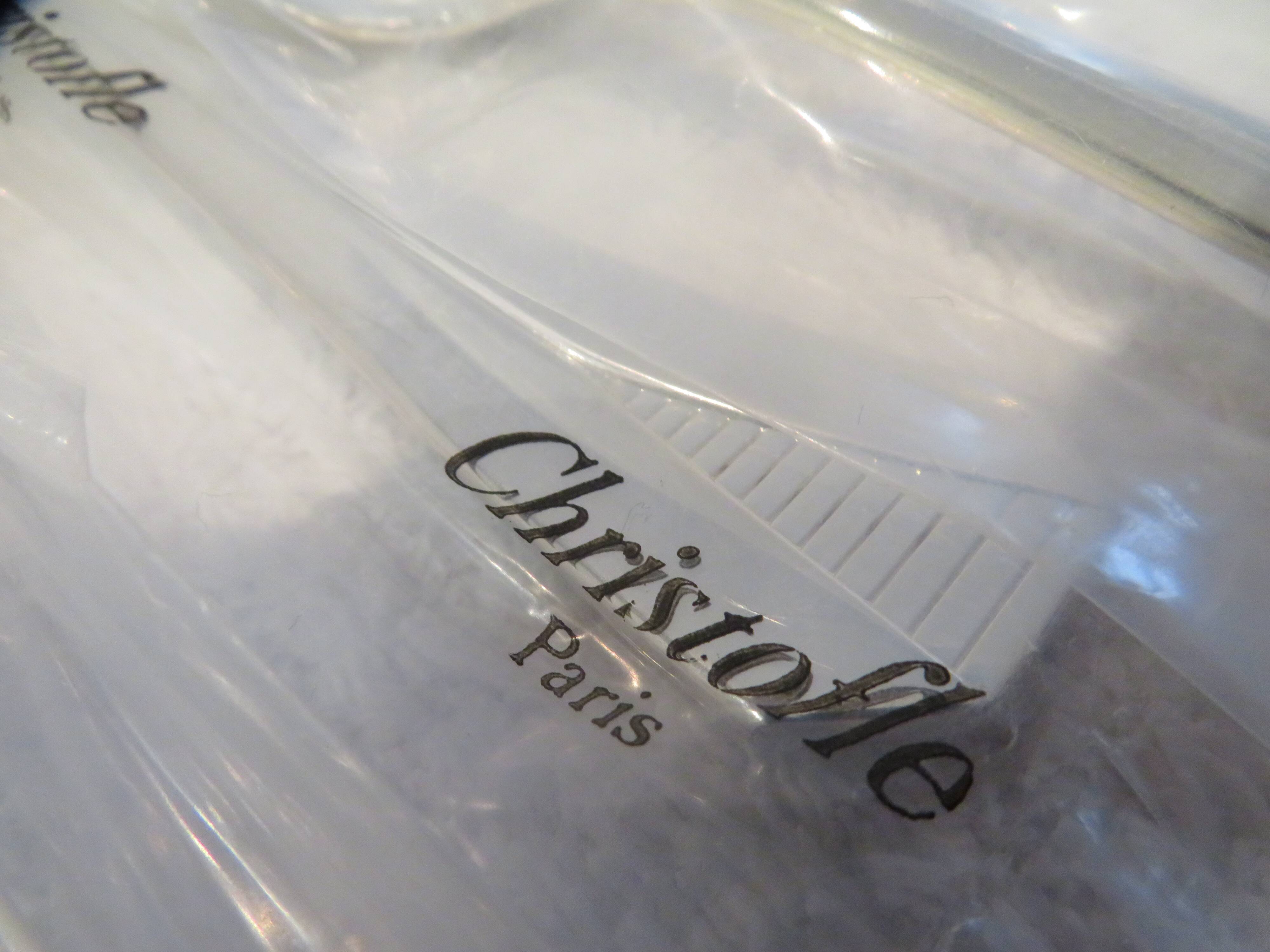 6 silver-plated soup spoons by Christofle Atlantide in blister pack