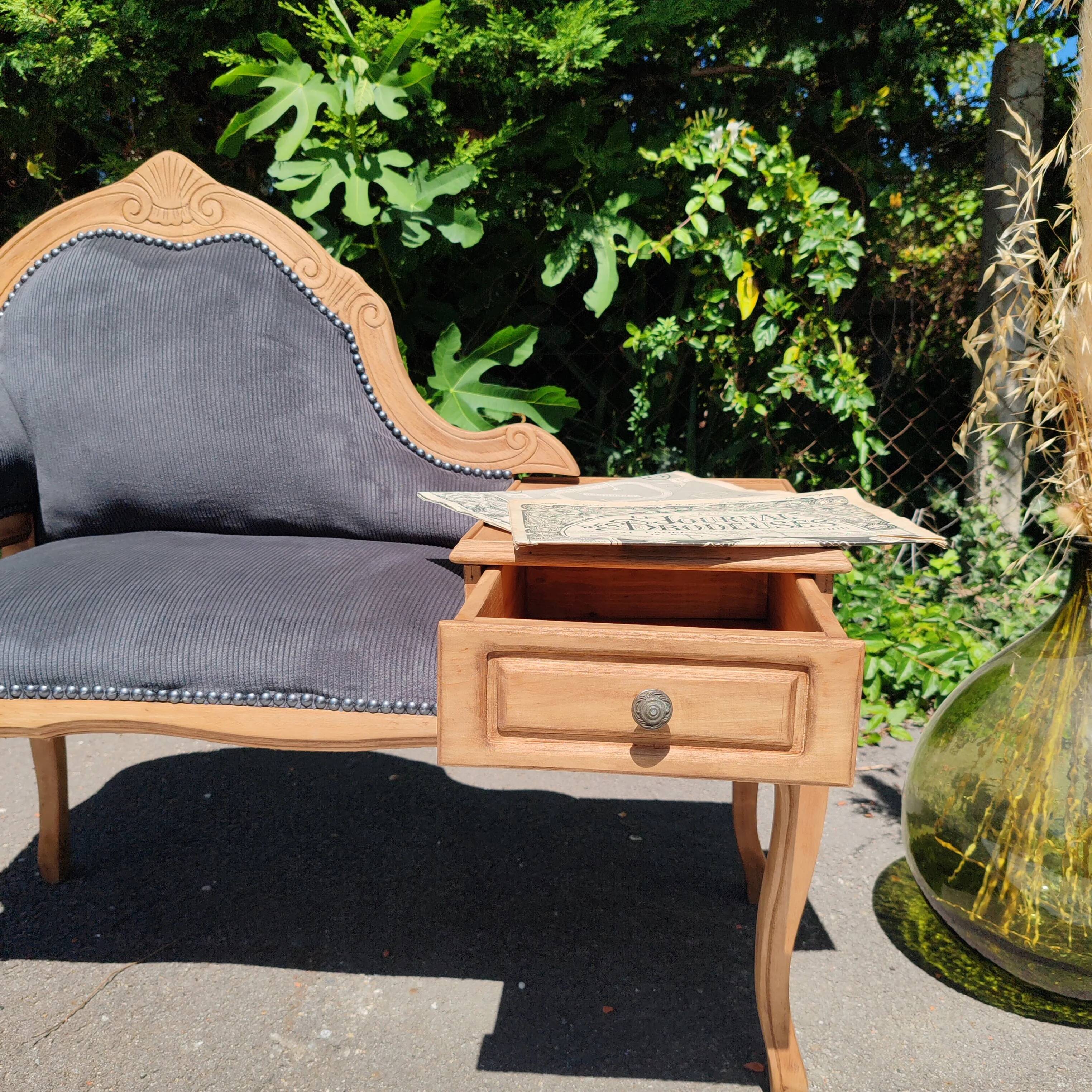 Antique telephone bench chair