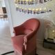 Old rose velvet armchair