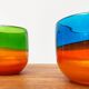 Set of 2 vintage German coloured glass bowls by Eisch.