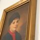 Old portrait under glass - gilded wooden frame