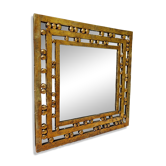 Miroir brutaliste en bronze massif, années 1970