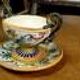 Small Cup and Saucer Majolica Fantechi Sesto Fiorentino Antique
